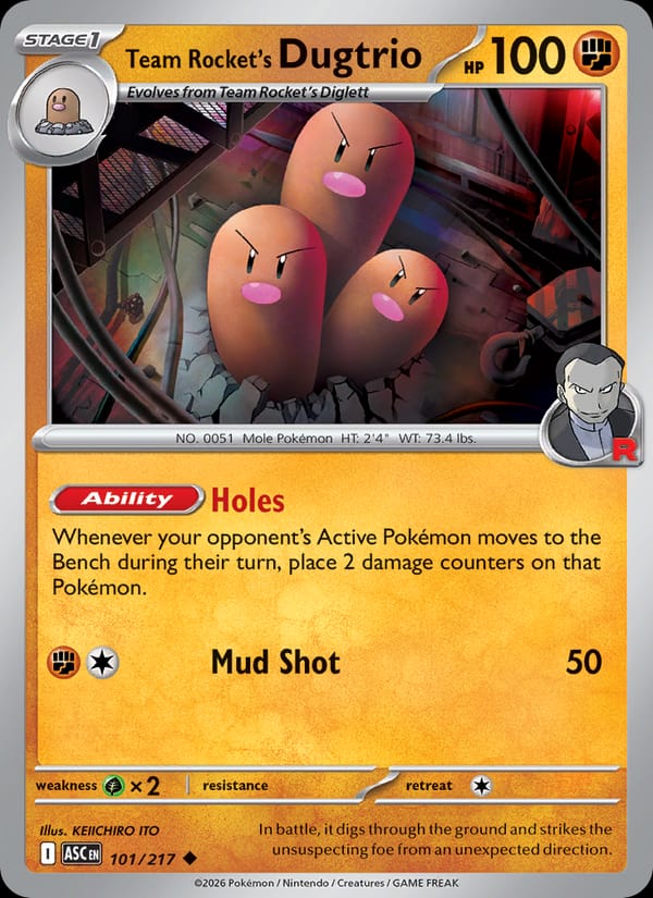 Team Rocket's Dugtrio #101 — Ascended Heroes