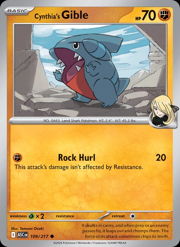 Cynthia's Gible #109 — Ascended Heroes