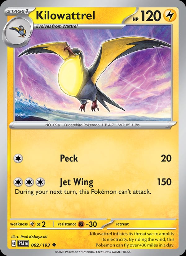 Kilowattrel #082 — Paldea Evolved