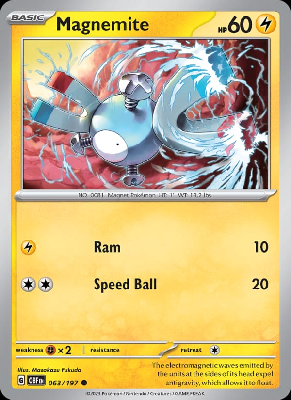 Magnemite #063 — Obsidian Flames