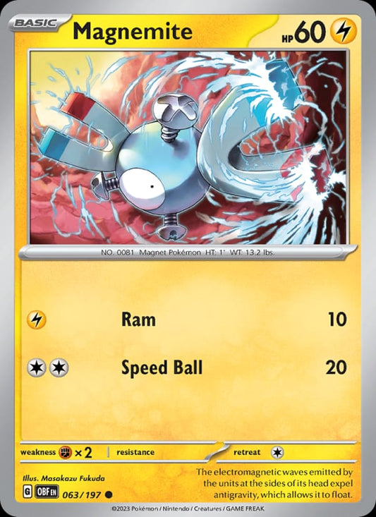 Magnemite #063 — Obsidian Flames