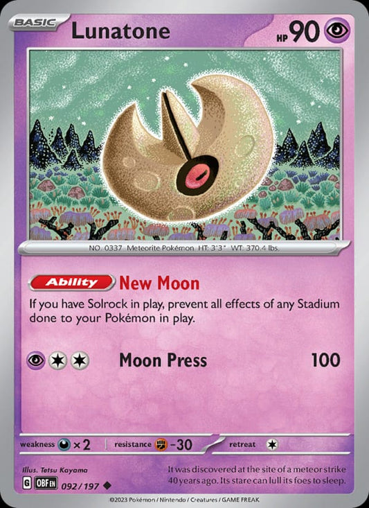 Lunatone #092 — Obsidian Flames